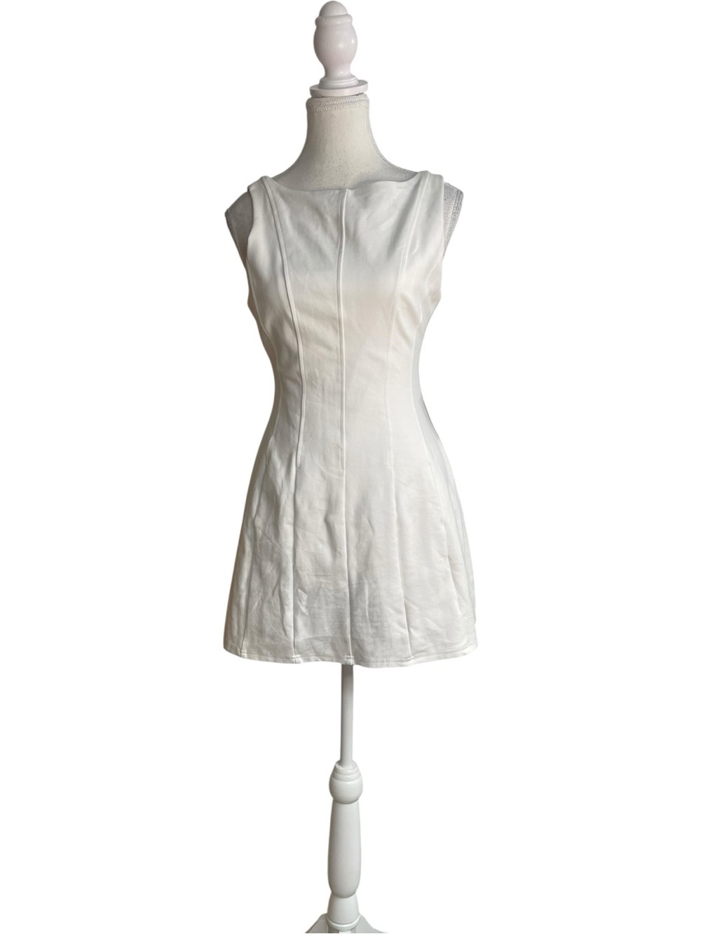 Lulus Lavonne Sleeveless Boat Neck Mini Dress White
